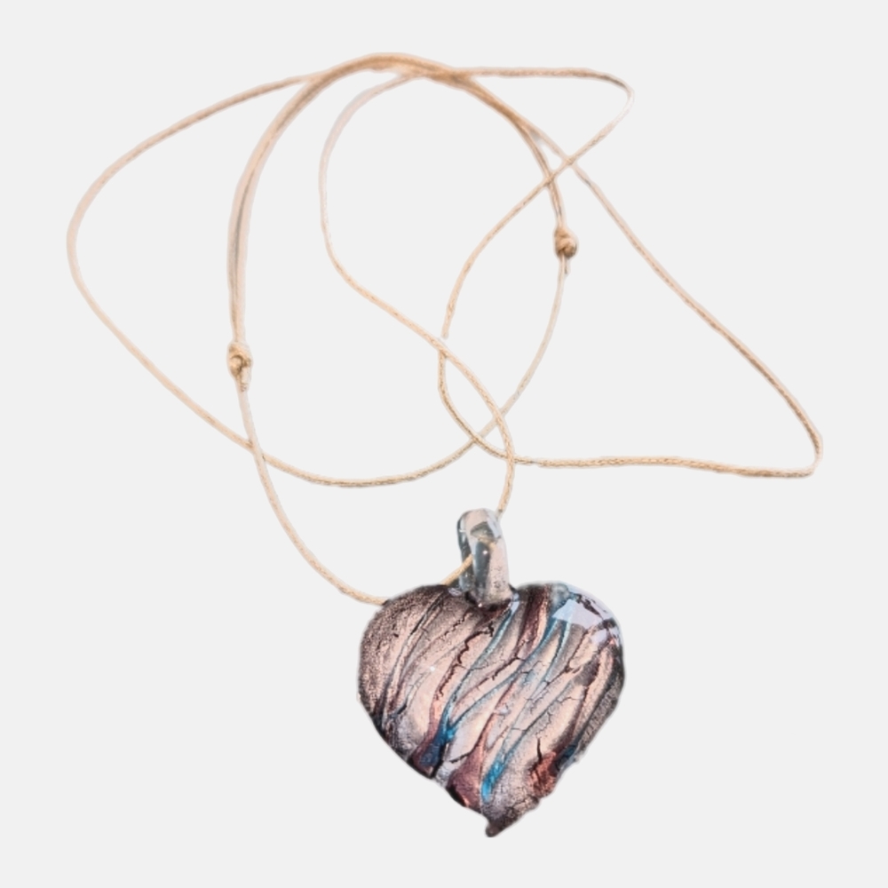 Glass Heart with Adjustable Cord - Never Worn